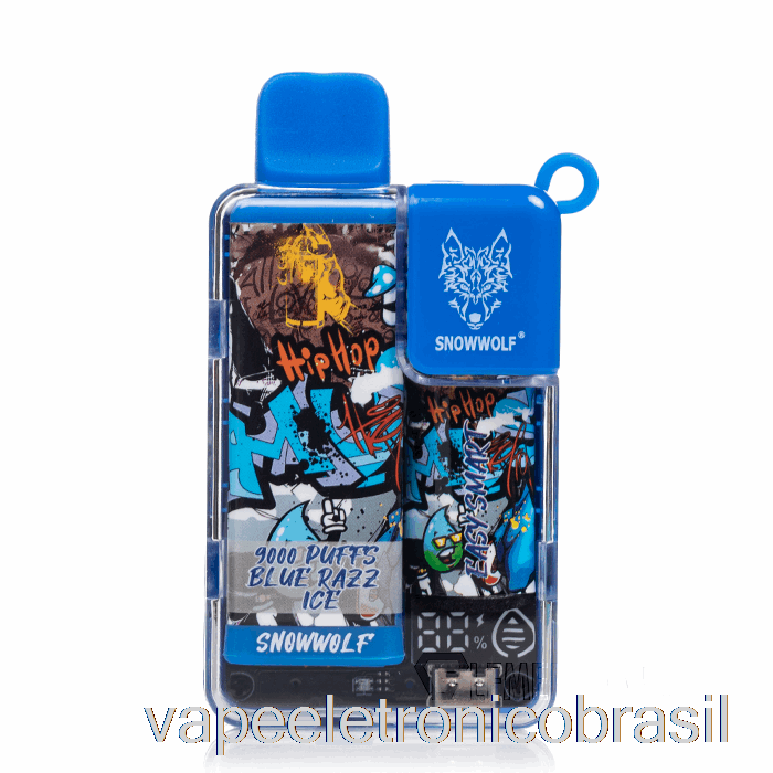 Vape Eletrônico Snowwolf Easy Smart Ea9000 Descartável Azul Razz Ice